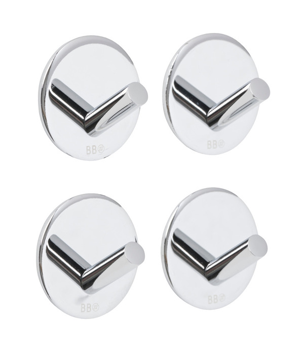 Enkel krok selvklebende Ø30 mm 4-pk. - krom